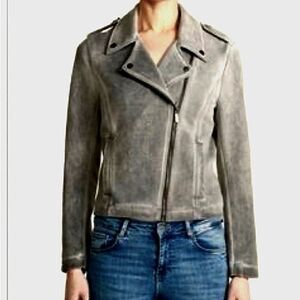 #161 BAGATELLE Faux Suede Moto Jacket Style